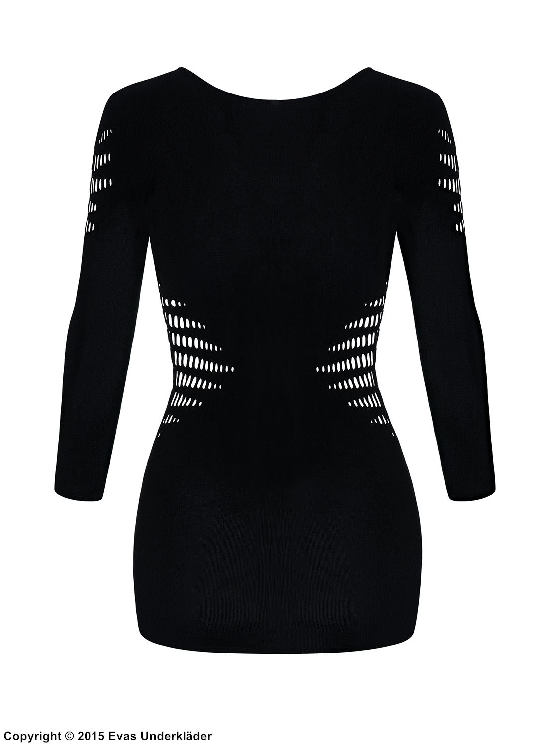 Opaque knitwear dress with long sleeves